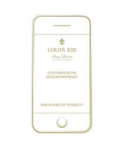A golden icon of an iPhone with LOUIS XIII information on it