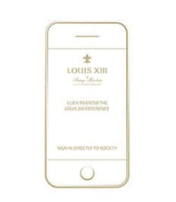 A golden icon of an iPhone with LOUIS XIII information on it